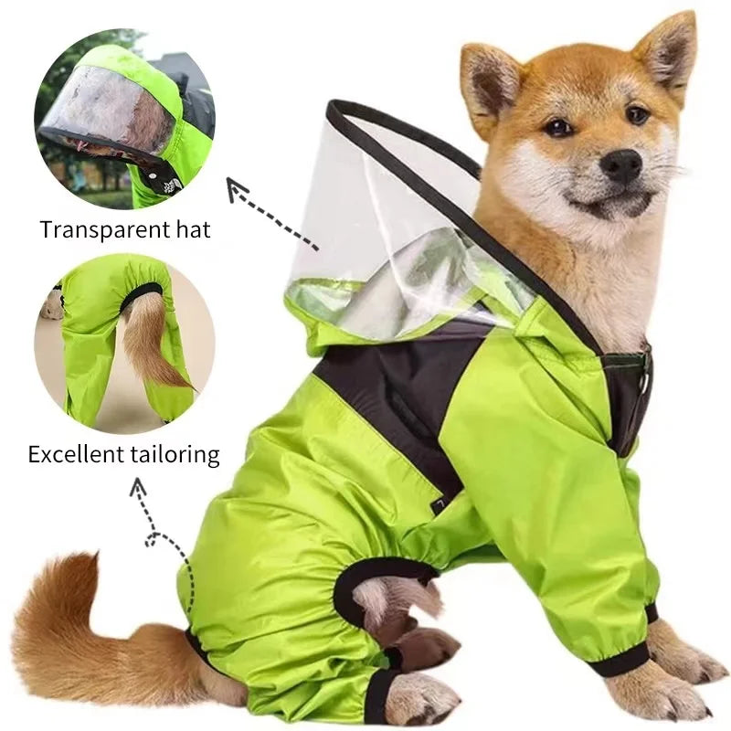 PawGuard Pet Dog Raincoat – The Dog Face Waterproof Jumpsuit