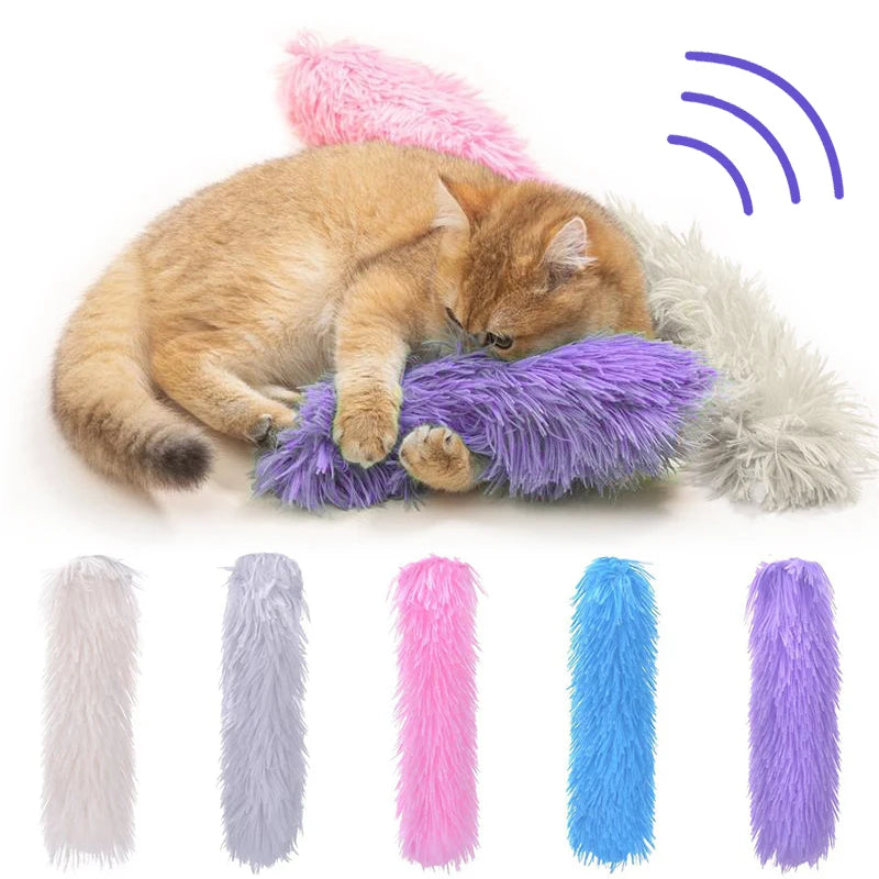 Plush Cat Chew Toy Catnip Self-hi Bite Toys Strip Pillow Teaser Toys