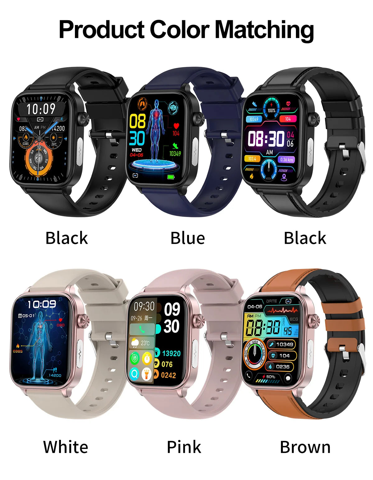 ECG+PPG Medical-Grade Smartwatch for Men: Monitors blood glucose, lipids, and uric acid, with Bluetooth connectivity for comprehensive health tracking.
