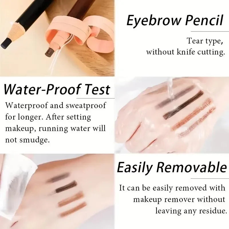 Tear-Off Pull Line Eyebrow Pencil – Perfect Brows Every Time 6 Colors Option Eyebrow Pencil Waterproof