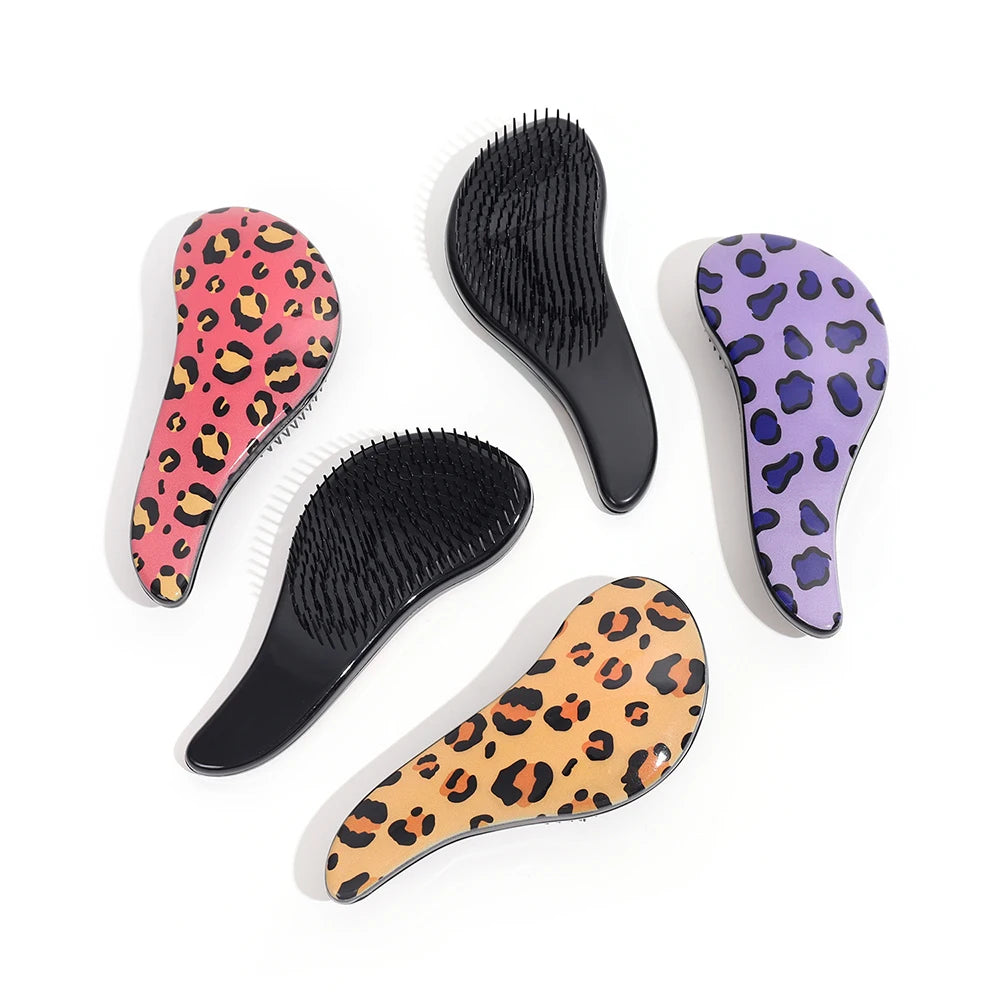 Leopard Print Detangling Hair Comb – Perfect for Wet & Dry Hair