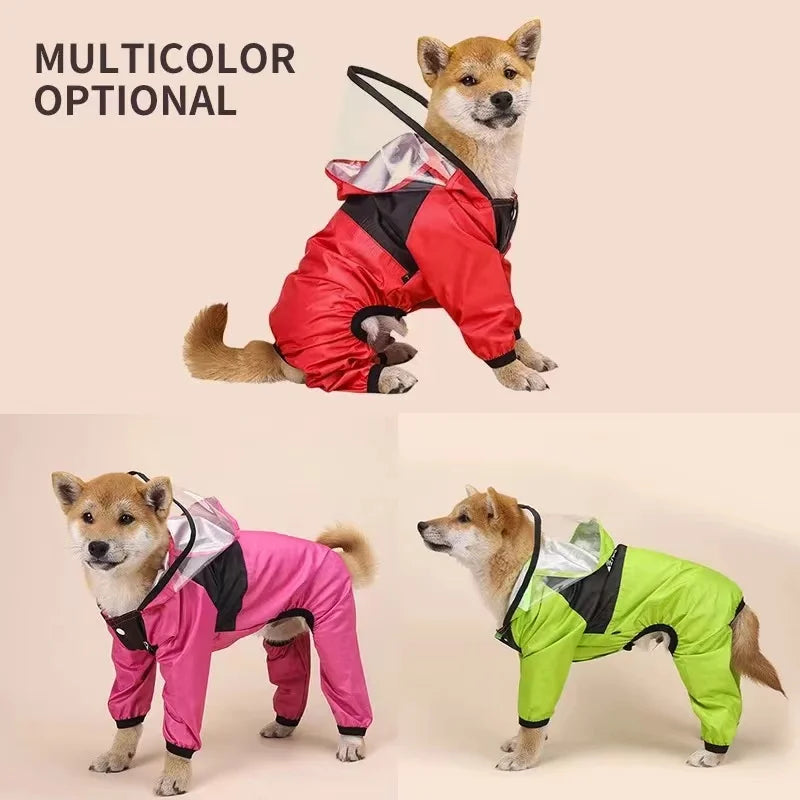 PawGuard Pet Dog Raincoat – The Dog Face Waterproof Jumpsuit