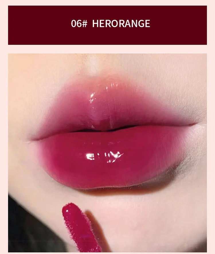 Lightly Glass Water Gloss Herorange Lip Glaze Mirror Moisturizing Plump Lips