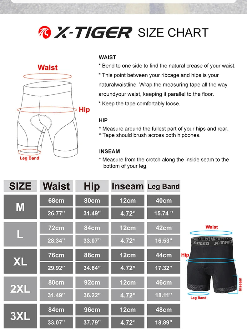 Cycling Underwear Shorts 5D Padded Sports Riding Bike Bicycle MTB Liner