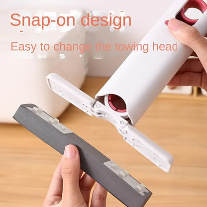 Mini Sponge Mop with Replaceable Head, Hand-Free Portable Multifunctional Cleaning Tool for Desk, Car, Bathroom, Windows, and Glass - Super Absorbent, Ideal for Back-to-School Cleaning Supplies, Made of Durable Plastic