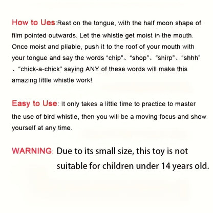 Oral Skills Tool Bird Whistle Stunt Props, Realistic Sound to Attract Birds