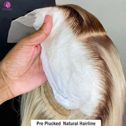 4/613 Honey Blonde Short Bob Wig 13X4 – Transparent Lace Front Human Hair