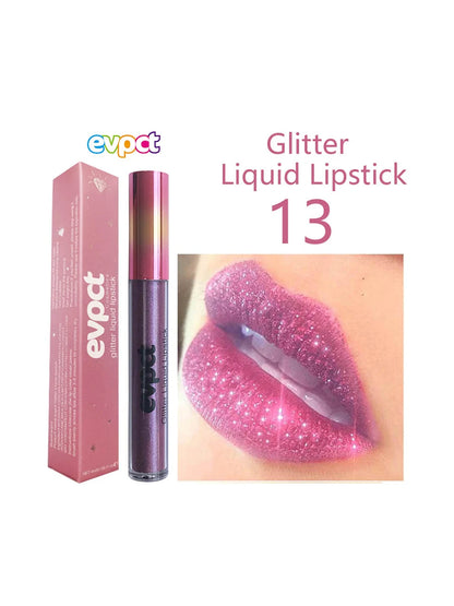 Waterproof Diamond Shimmer Glitter Lip Gloss 18 Colors