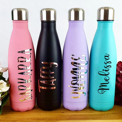 Personalized Stainless Steel Water Bottle - Bridesmaid Gift Thermos