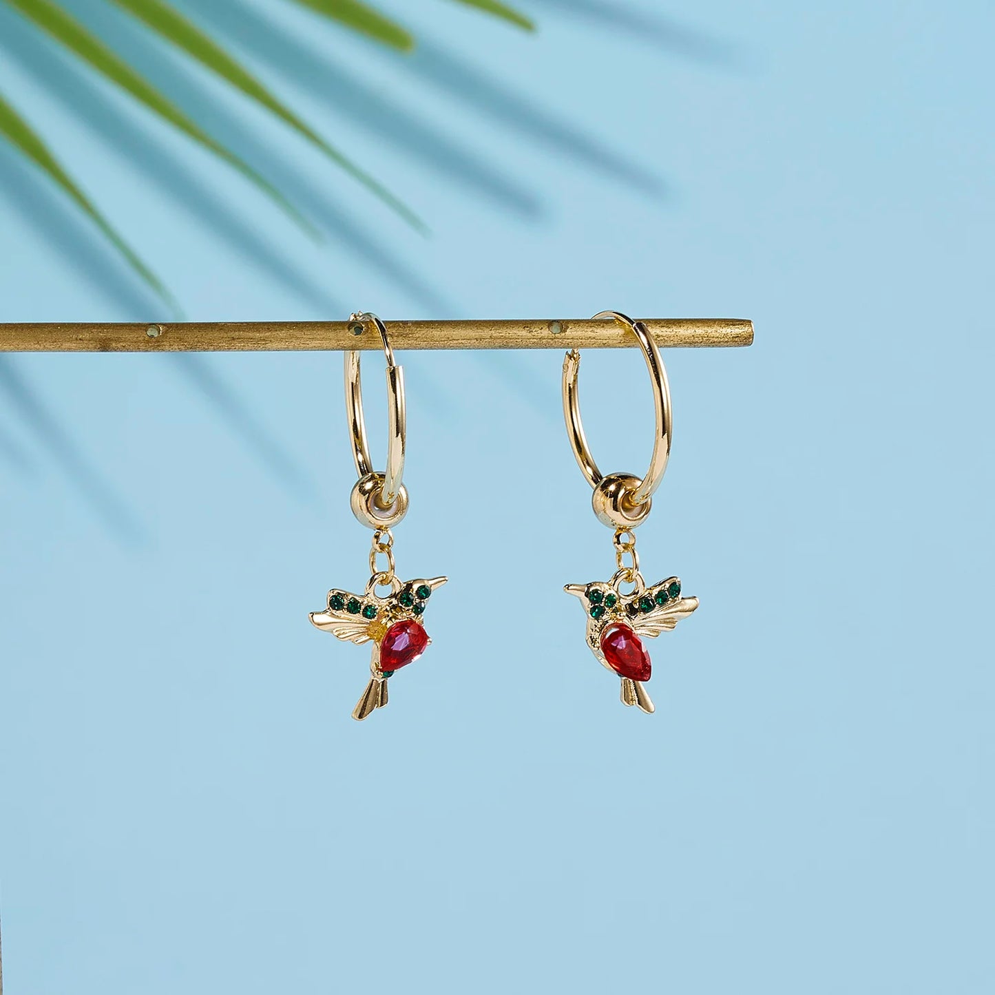 Unique Little Bird Drop Long Hanging Hummingbird  Earring Jewelry