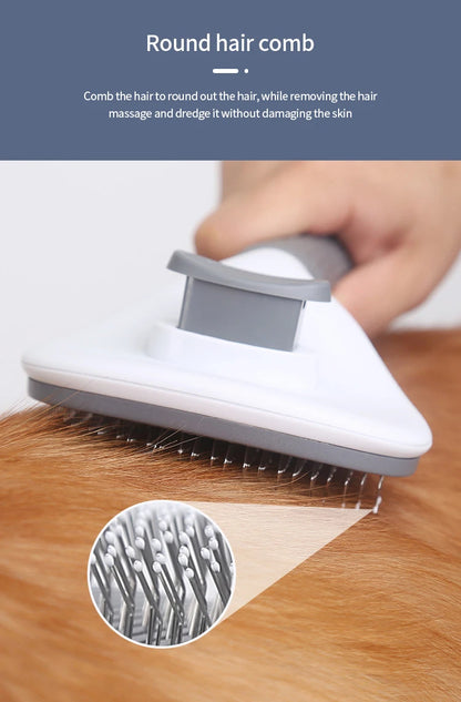 Pet Hair Removal Comb – Stainless Steel Grooming Brush for Dogs and Cats