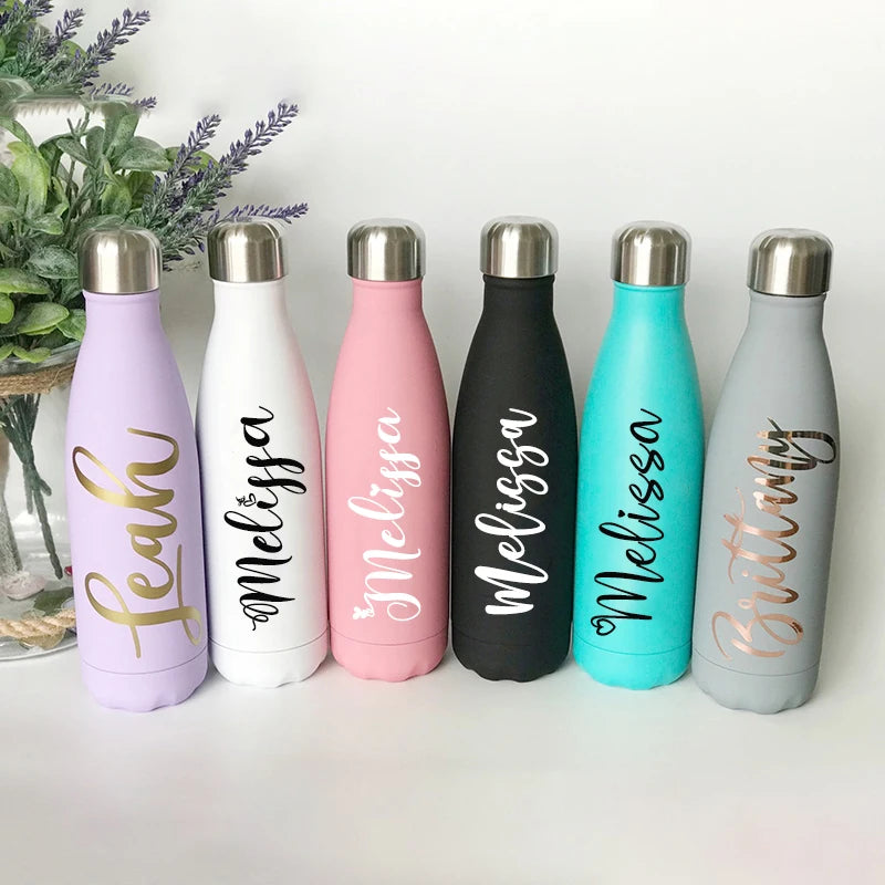 Personalized Stainless Steel Water Bottle - Bridesmaid Gift Thermos