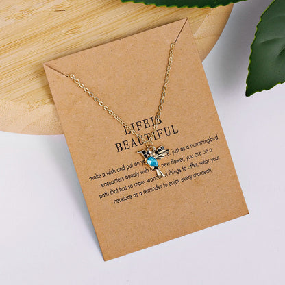 Unique Little Bird Drop Long Hanging Hummingbird  Earring Jewelry