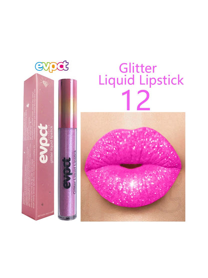 Waterproof Diamond Shimmer Glitter Lip Gloss 18 Colors