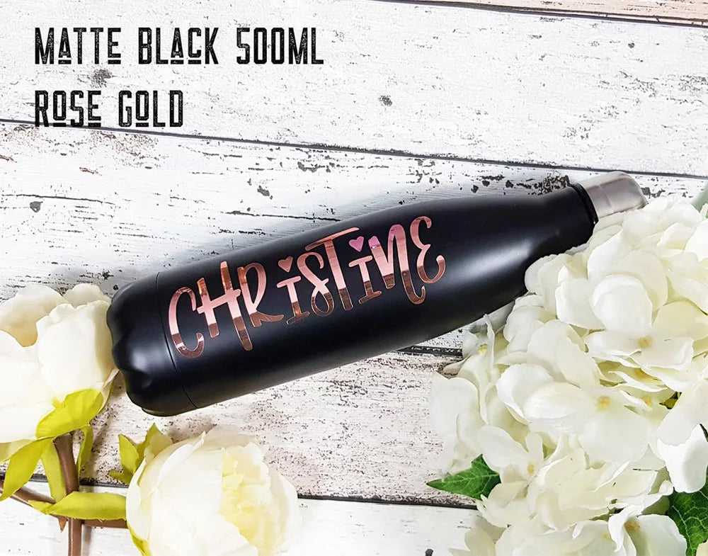 Personalized Stainless Steel Water Bottle - Bridesmaid Gift Thermos