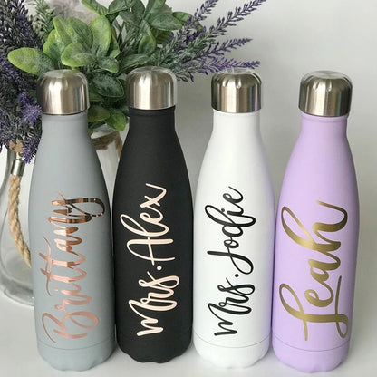 Personalized Stainless Steel Water Bottle - Bridesmaid Gift Thermos