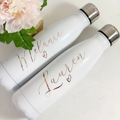 Personalized Stainless Steel Water Bottle - Bridesmaid Gift Thermos