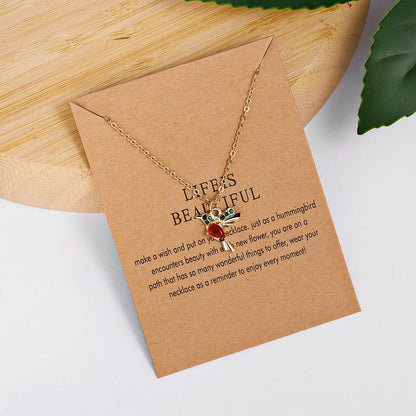 Unique Little Bird Drop Long Hanging Hummingbird  Earring Jewelry