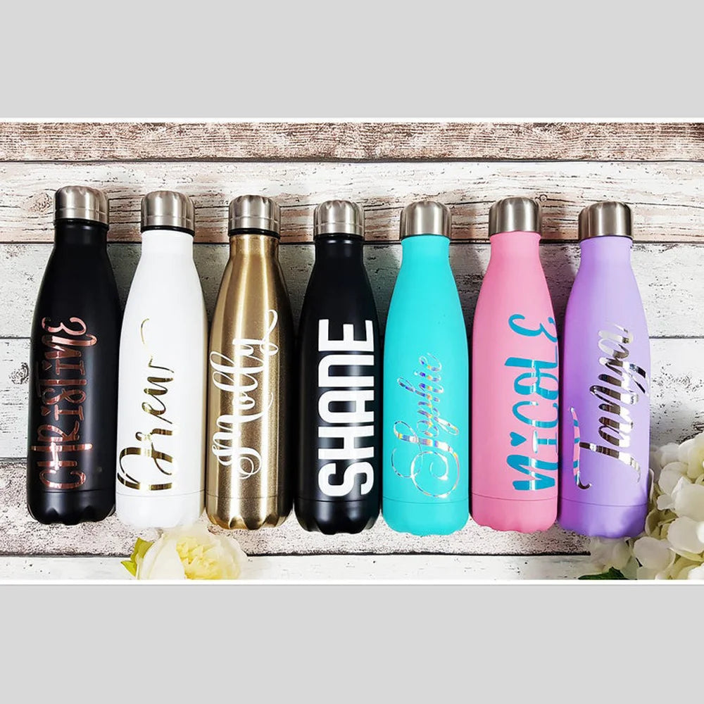 Personalized Stainless Steel Water Bottle - Bridesmaid Gift Thermos