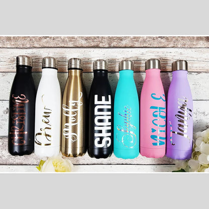 Personalized Stainless Steel Water Bottle - Bridesmaid Gift Thermos