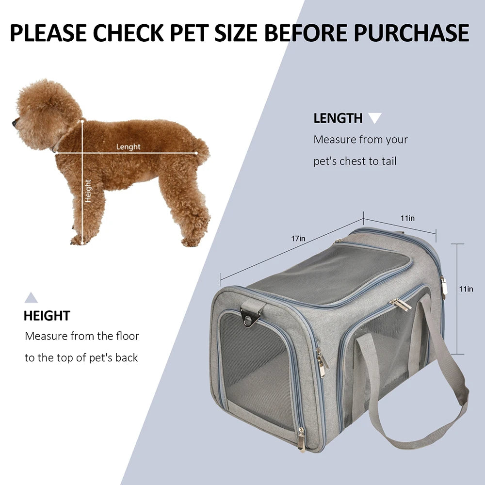 PawVoyage Cat Pet Carriers Dog Travel Bags Airline Transport For Small Dogs Cats Outgoing