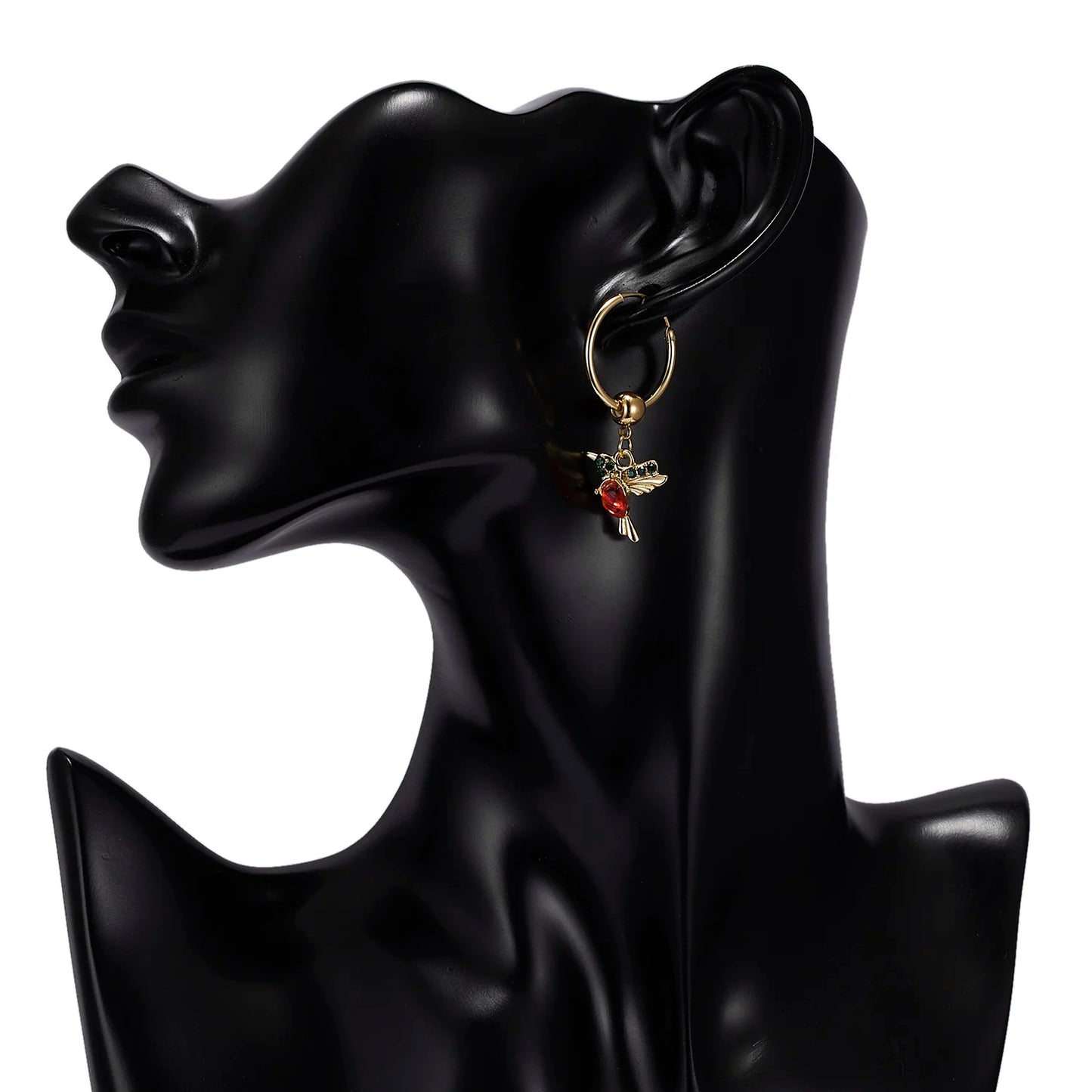 Unique Little Bird Drop Long Hanging Hummingbird  Earring Jewelry