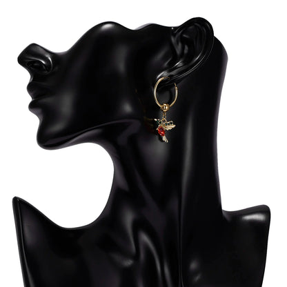 Unique Little Bird Drop Long Hanging Hummingbird  Earring Jewelry
