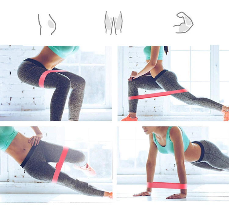 Portable Fitness Workout Equipment Rubber Resistance Bands Yoga Gym Elastic Gum Strength Pilates