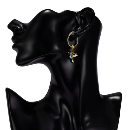 Unique Little Bird Drop Long Hanging Hummingbird  Earring Jewelry