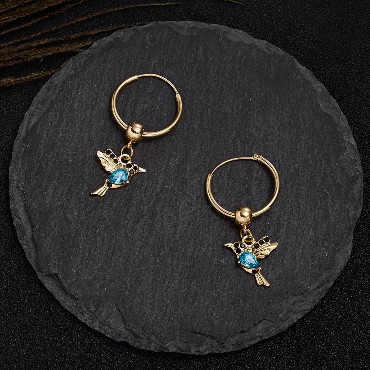 Unique Little Bird Drop Long Hanging Hummingbird  Earring Jewelry