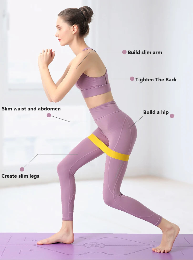 Portable Fitness Workout Equipment Rubber Resistance Bands Yoga Gym Elastic Gum Strength Pilates