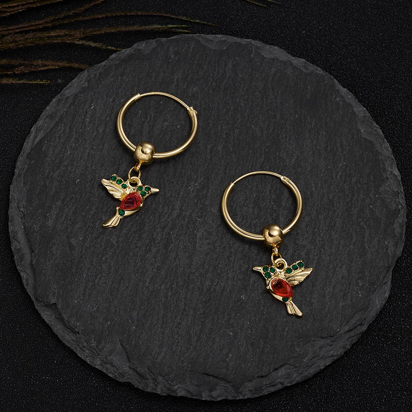 Unique Little Bird Drop Long Hanging Hummingbird  Earring Jewelry