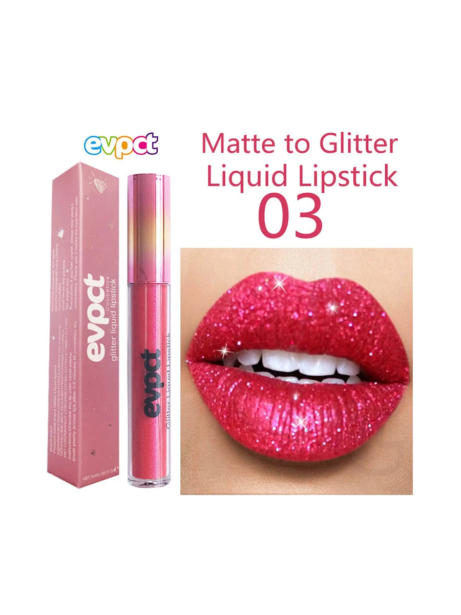 Waterproof Diamond Shimmer Glitter Lip Gloss 18 Colors