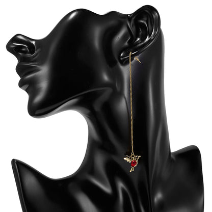 Unique Little Bird Drop Long Hanging Hummingbird  Earring Jewelry