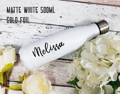 Personalized Stainless Steel Water Bottle - Bridesmaid Gift Thermos