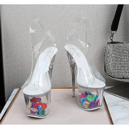 Ltarta 10368 Series 17cm Heel 7.5cm Platform Nightclub High Heels Glowing Sandals Shoes