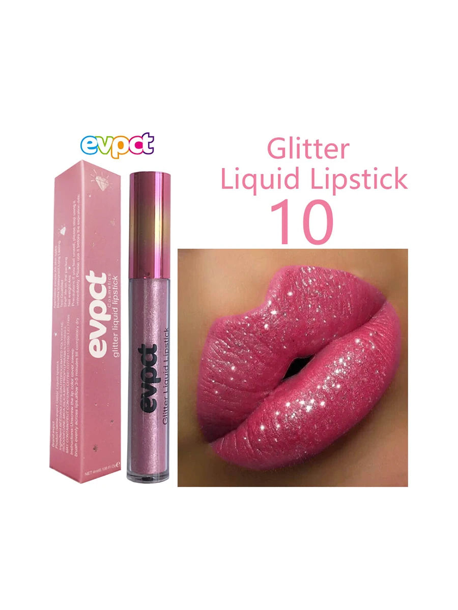 Waterproof Diamond Shimmer Glitter Lip Gloss 18 Colors