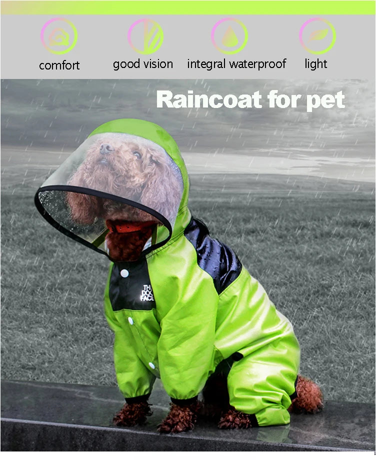 PawGuard Pet Dog Raincoat – The Dog Face Waterproof Jumpsuit