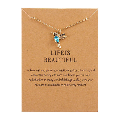 Unique Little Bird Drop Long Hanging Hummingbird  Earring Jewelry