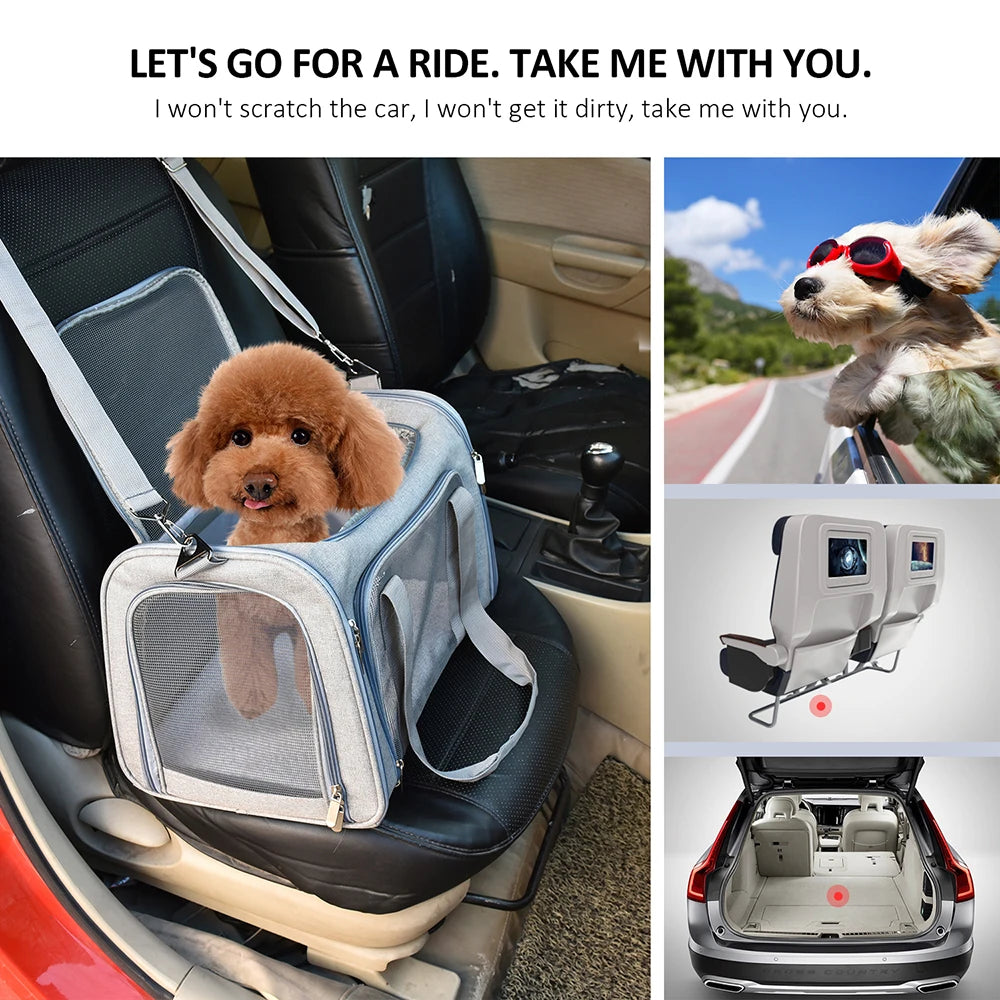 PawVoyage Cat Pet Carriers Dog Travel Bags Airline Transport For Small Dogs Cats Outgoing