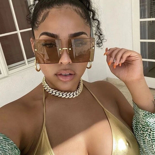 Woman Vintage Luxury Rimless Sun Glasses