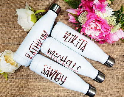 Personalized Stainless Steel Water Bottle - Bridesmaid Gift Thermos
