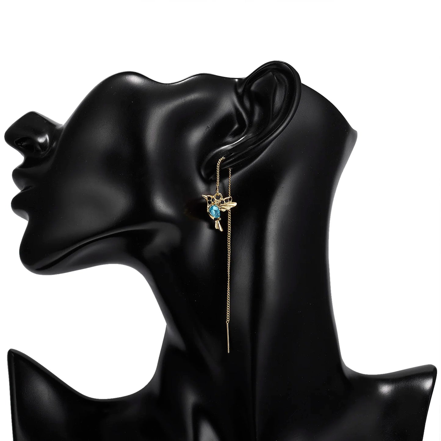 Unique Little Bird Drop Long Hanging Hummingbird  Earring Jewelry