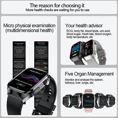 GUHUAVMI Uric Acid Blood Fat Smart Watch – Advanced Health Monitoring at Your Fingertips