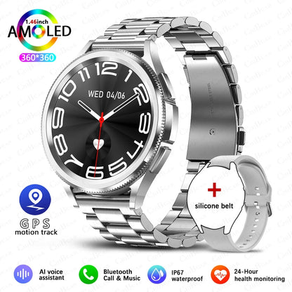 For Samsung Galaxy Watch 6 GPS Sport Smartwatch Men HD Screen GPS Fitness Tracker Waterproof