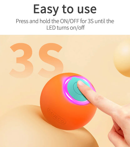 ROJECO Cat Toys Smart Interactive Cat Bouncing Ball Automatic Rolling Ball Training Self-moving Electric Toy Dog Pet Accessories