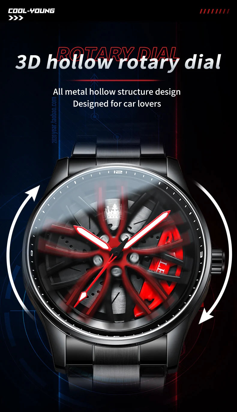 OLEVS Wheel Men's Luxury Watch Waterproof