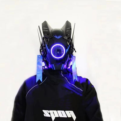 CyberGlow LED Tech Helmet – Futuristic Cosplay Mask