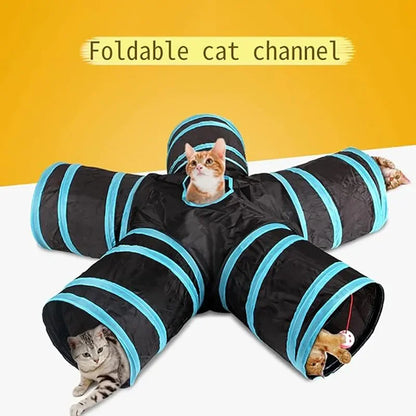 Wear-resistant Cat Play Tunnel Foldable Pet Animal Tunnels with Crinkle Playing Toy