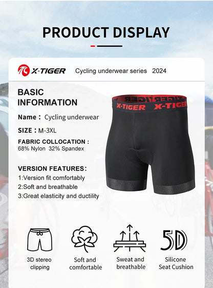 Cycling Underwear Shorts 5D Padded Sports Riding Bike Bicycle MTB Liner